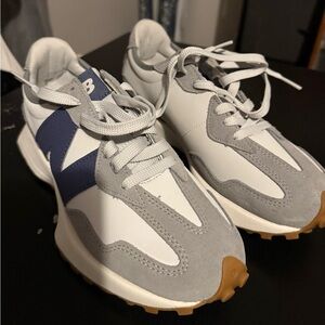 New Balance White Gray Navy Retro Runner Sneakers (never used)